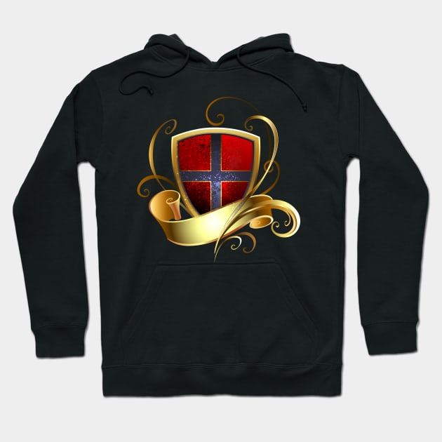 Dark Shield with Golden Ribbon Hoodie by Blackmoon9